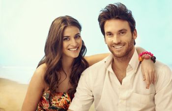 young couple with perfect smiles